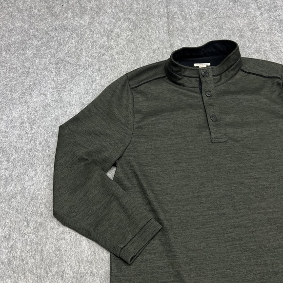 Carbon2cobalt Sweatshirt Mens XL Green Stretch Knit Henley Pullover Shirt Casual - Picture 9 of 16